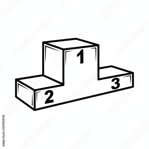 Winners Podium First, Second, Third Place Illustration