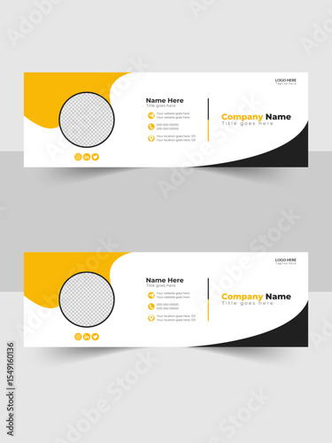 Corporate email signature Template, or Minimal  email footer template and personal modern business email signature design