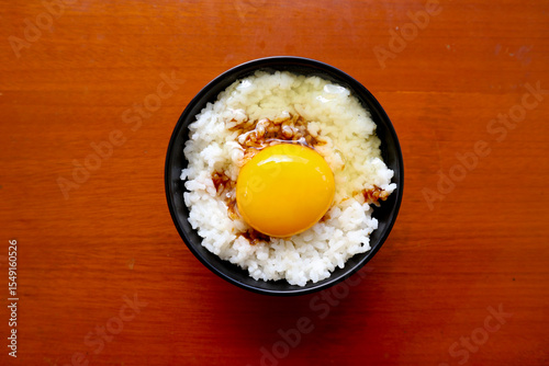 Fotografie "tamago kake gohan or raw egg on rice