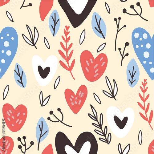seamless background with hearts