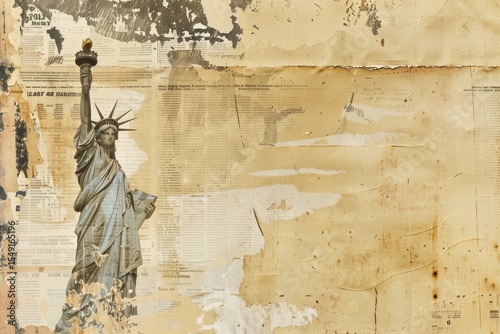 Statue of liberty ephemera border backgrounds painting drawing.