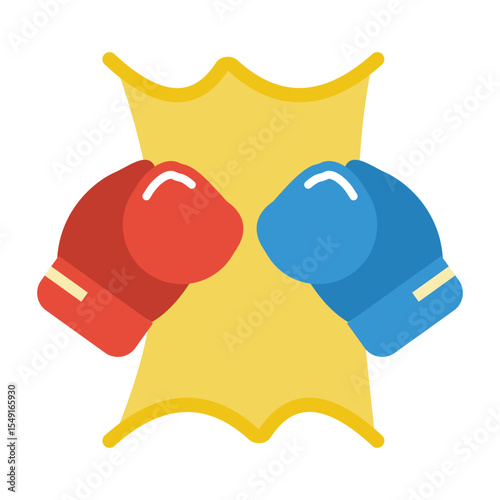colorful boxing icon. stock illustration