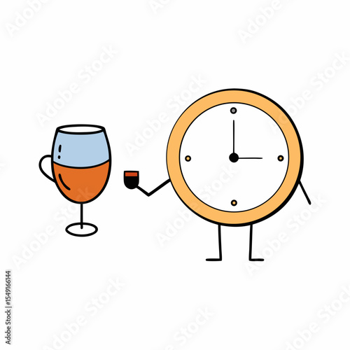clock and wine