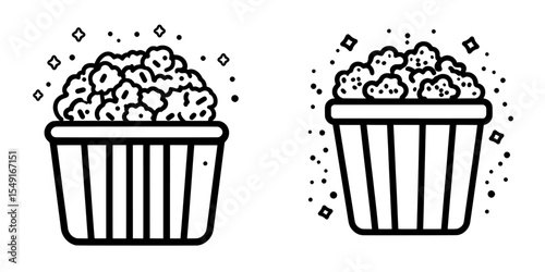 A minimalist representation of a movie icon in black and white outline form