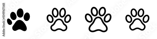 Flat icon of a dog or cat paw print for use on animal-themed apps and websites