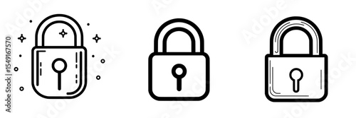 The icon is related to security and features symbols such as a padlock, key, and lock, representing safety and security