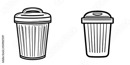 Icon of a trash bin set against a transparent backdrop, symbolizing cleanliness