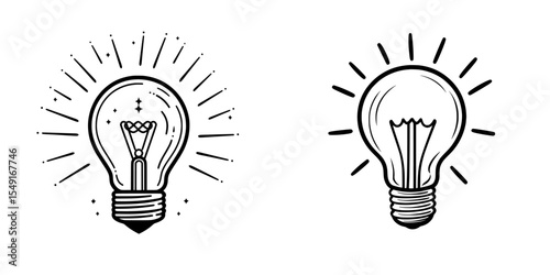 A light bulb embodies the innovative idea of a modern stylish icon
