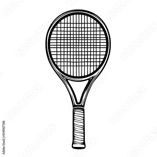 Tennis is symbolized by a modern icon in the form of an illustrated tennis racquet that acts as a sign or logo