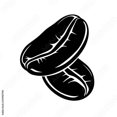 Coffee bean symbol displayed on a transparent background, defined as a coffee bean sign