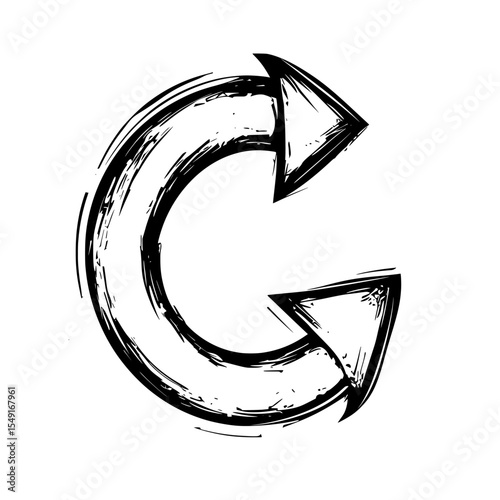 Png format refresh arrow icon, a symbol for recycle, refresh, and reload