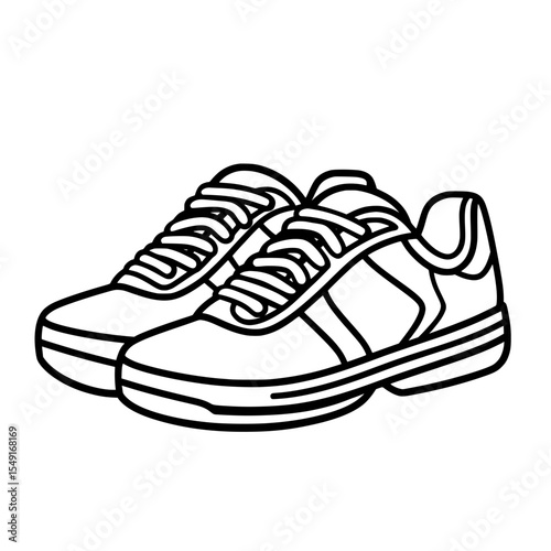 Trainers collection includes a flat modern icon in white and black, ideal for use in web and mobile apps as well as user interface design