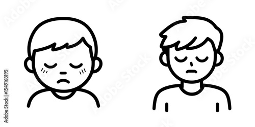 A weary person symbol in monochrome, consisting of white and black hues, is available for use