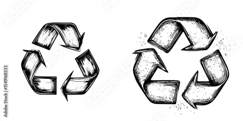 The concept of environmentally responsible green corporate industrial business and recycling is depicted by a circular economy icon featuring a circular arrow process symbol and endless loop logo