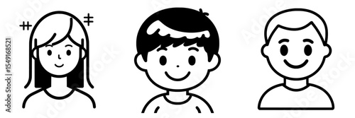 Modern icon to add and remove users featuring a white background