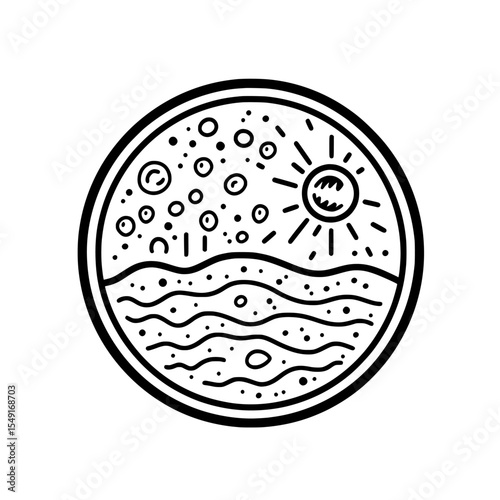 The skin cancer melanoma line icon symbolizes a modern cancer malignant disease