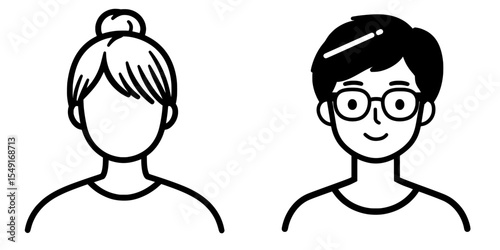 A black, gender-neutral silhouette of a person serves as a line avatar, user profile, or person icon, and is suitable for use as a social media profile picture, screensaver, or template on a
