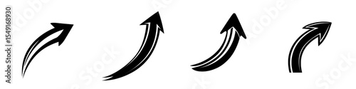 Modern stock svg featuring a bold black arrow with an upward curving trajectory