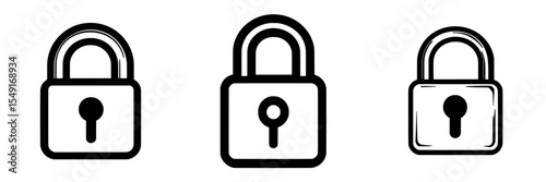 The icon is a simple, flat, modern representation of a locked padlock, created in 1bit pixel art style, conveying a sense of privacy and access safety with a vintage feel