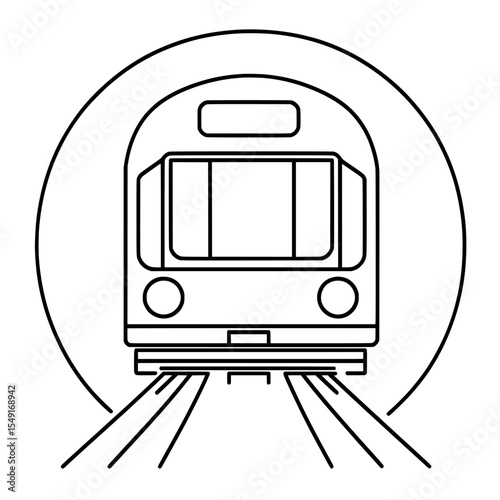 Transport sign business concept is illustrated through modern subway depiction in flat style as a metro train icon on isolated background