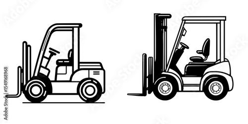 A basic symbol depicting a forklift in the colors black, white, and green, crucial for logistical warehouse functions