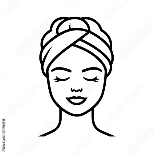 A flat modern illustration of a skin care icon, editable and with a stroke outline, is set against a white background, sized at 64 x 64 pixels, and is pixel perfect