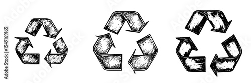 Modern illustration of the aluminium recycling symbol ALU on a recyclable aluminium sign