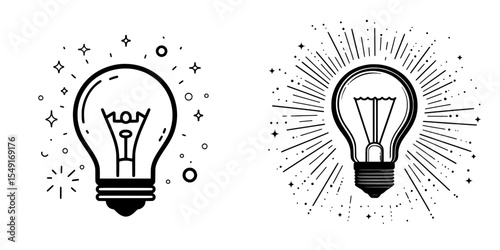 You might be aware that an icon in a flat style exists, which is often depicted as a banner with a frame and a bulb, presented in a modern illustration set against a white isolated background,