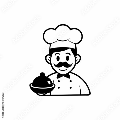 vector illustration of a chef with food