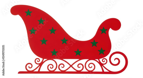 Isolated Sleigh Christmas Stars Decorative Isolated