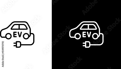 EV自動車・電気自動車のアイコン サステナブル