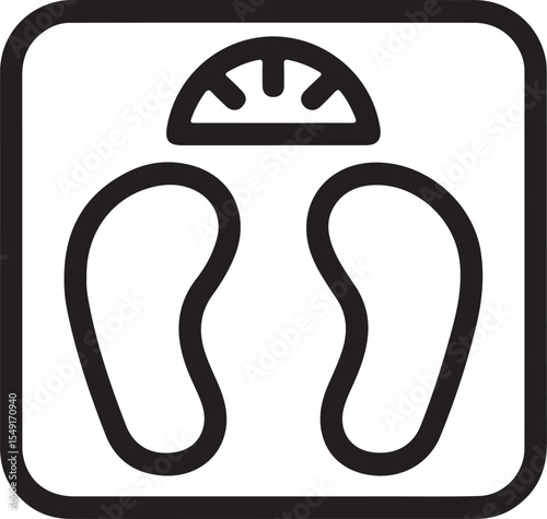 Sleek Black and White Weight Scale Icon for Modern Health and Fitness Designs Promoting Well being and Healthy Lifestyles
