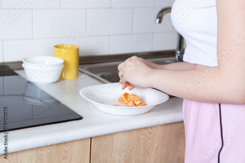woman in the kitchen cooking food