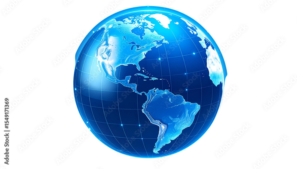 Fototapeta premium A Digital globe isolated on transparent background 