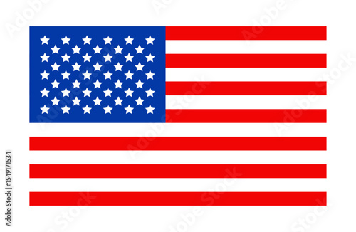  USA flag flat vector design. American flag with 50 stars. United states of America flag icon