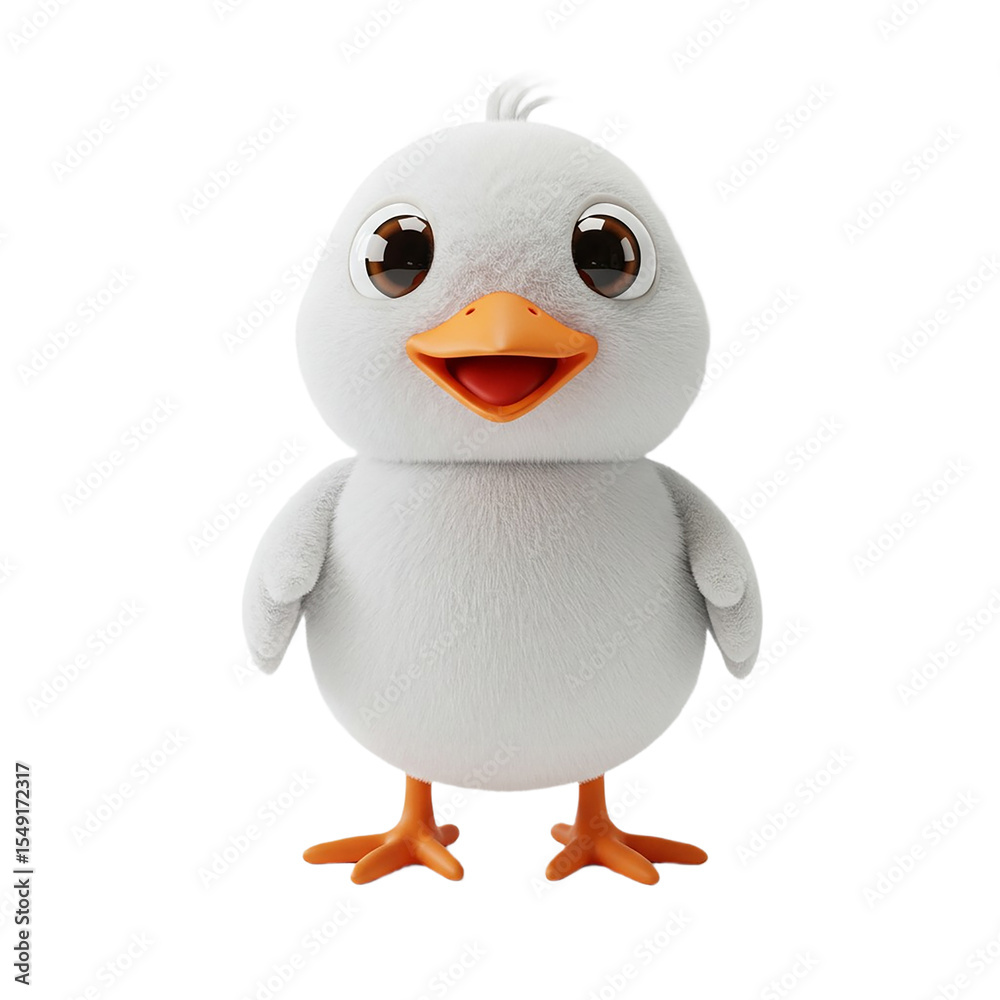 Fototapeta premium Plush Chick Toy Cute Grey Baby Bird Stuffed Animal Soft Cuddly Bird Plushie for Kids