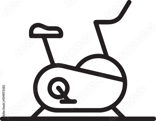 A Sleek Stationary Bike Icon Showcasing Fitness and Home Exercise Equipment in a Minimalist Design Ideal for Gyms and Health Resources