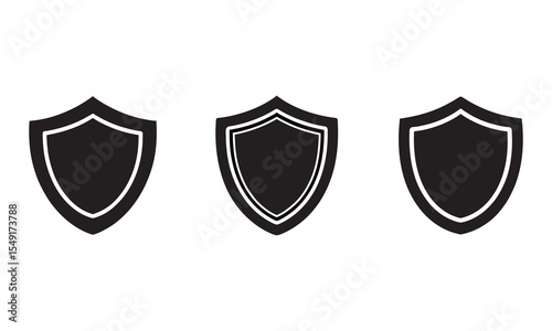 Shield silhouette vector shape eps. Black and White Shield Icons Set – Vector Symbols for Security, Protection, and Privacy Design	
