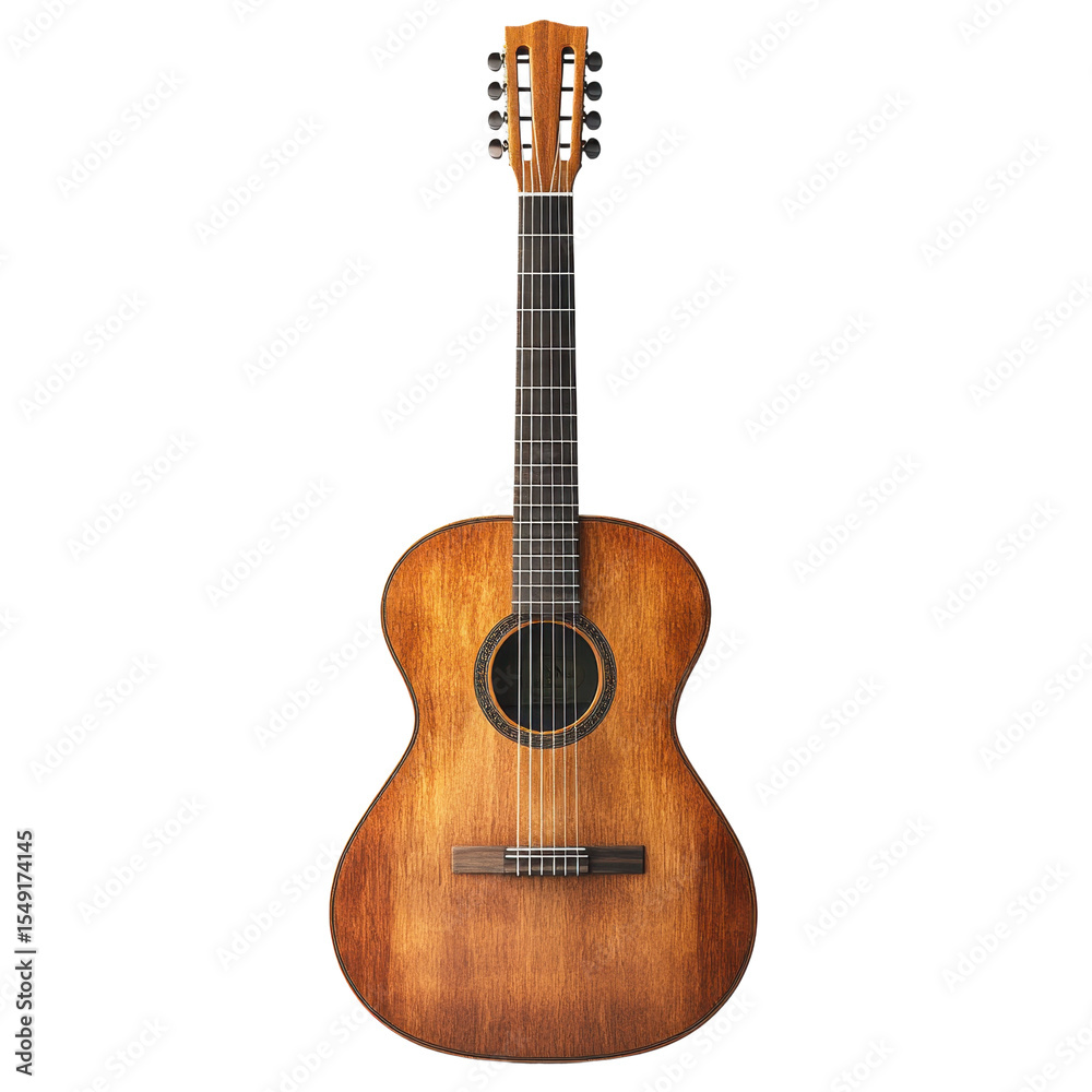 Fototapeta premium 3d Acoustic Wooden Guitar Isolated ON Transparent Background 