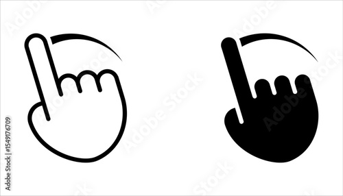 Swipe icons set. Hands button icons on white background