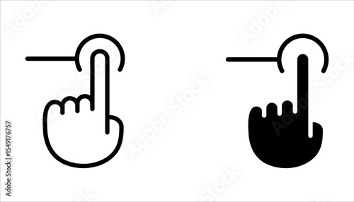 Swipe icons set. Hands button icons on white background
