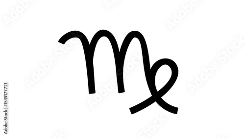 Virgo symbol, black isolated silhouette