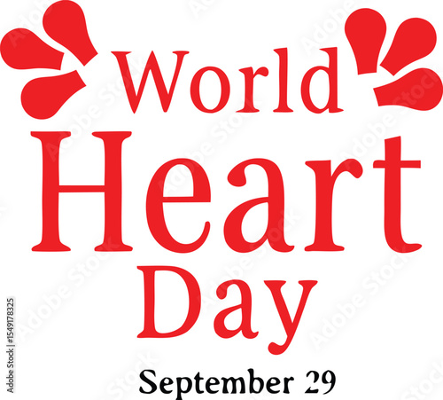 World Heart Day Illustration with Red Hearts and September 29 Date