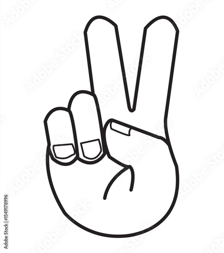 Peace hand gesture line icon. Victory sign. eps 10 ,vector illustrator