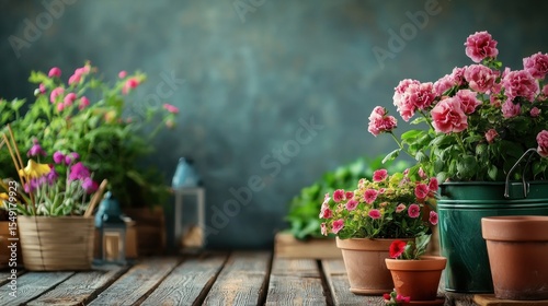 Wallpaper Mural A vibrant flower arrangement on a rustic wooden table with a rustic background. Torontodigital.ca