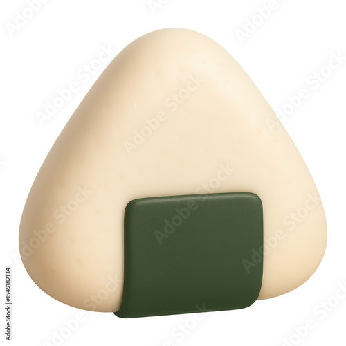 3d illustration of onigiri, with transparent background
