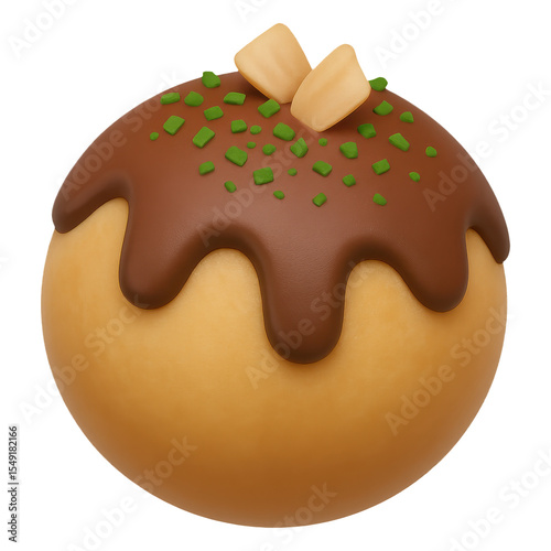 3d illustration of takoyaki, with transparent background