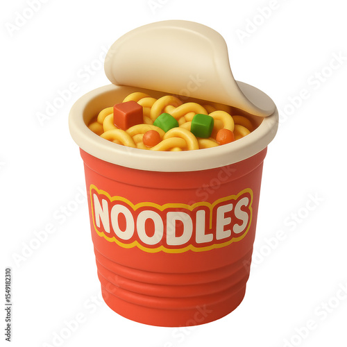 3d illustration of a instant noodle cup, with transparent background