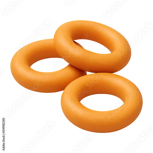 3d illustration of onion rings, with transparent background