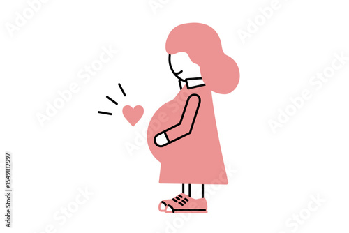 ゆるい感じの妊婦のイラスト